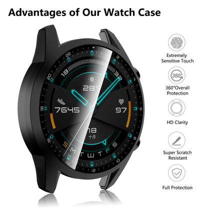 Boîtier en verre trempé pour Huawei Watch GT2 46mm, couverture complète, protecteur d'écran pare-chocs pour Huawei Watch GT 2 46mm
