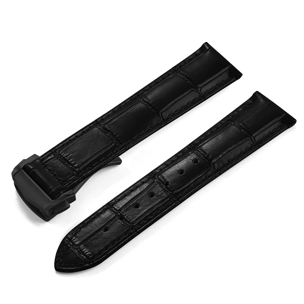 高品质真皮表带，19mm 20mm 21mm 22mm，适用于欧米茄007海马300系列，商务表扣配件