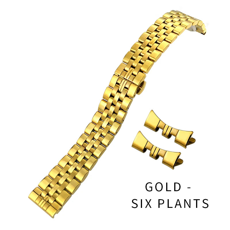 20mm, 21mm, 22mm, 23mm, 24mm Solid Stainless Steel Curved End Watch Bands with Installation Tools