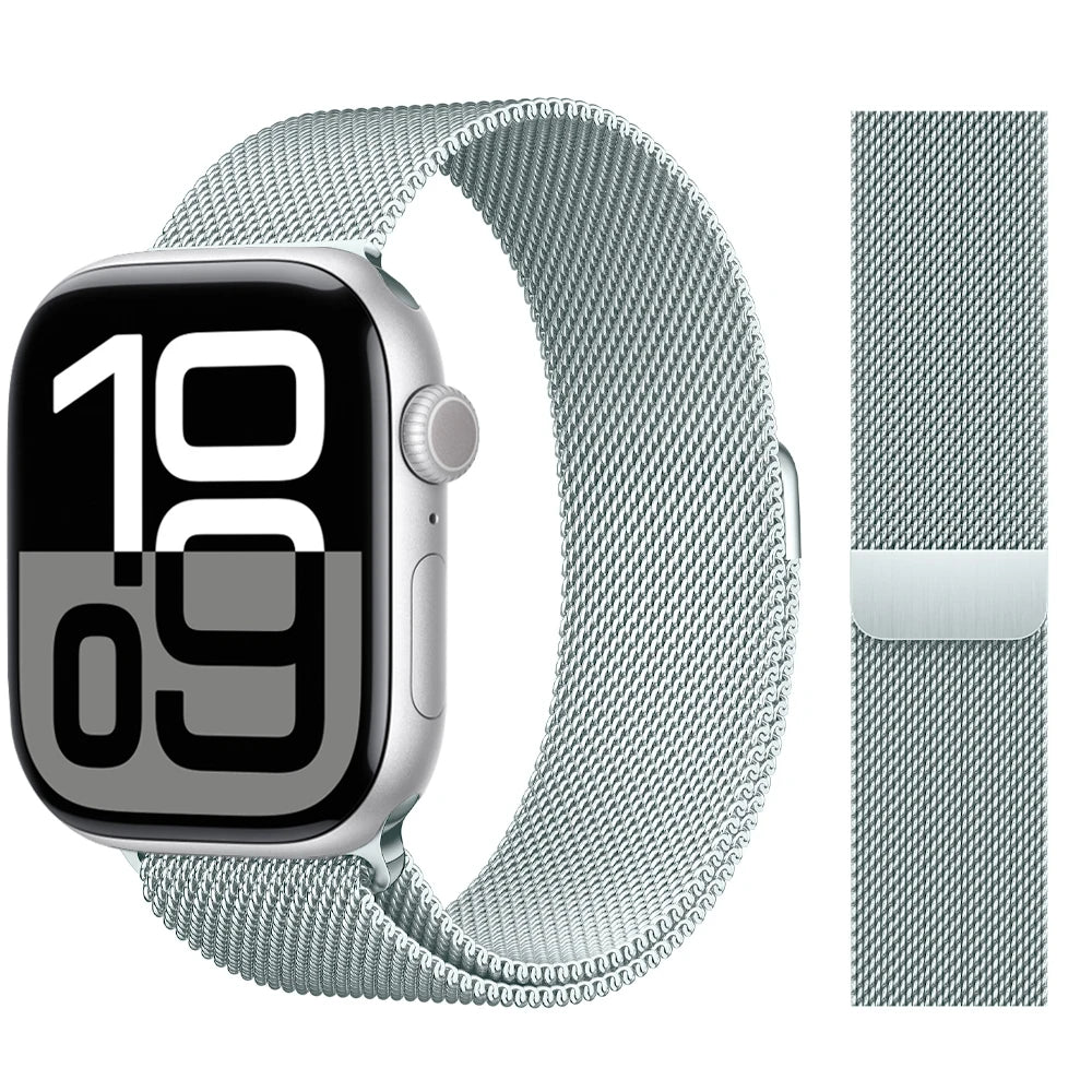 Apple Watch 米兰尼斯表带，46mm 44mm 45mm 40mm 42mm 41mm，适配 iWatch 系列 11 10 9 8 SE 7 6 Ultra 3 2
