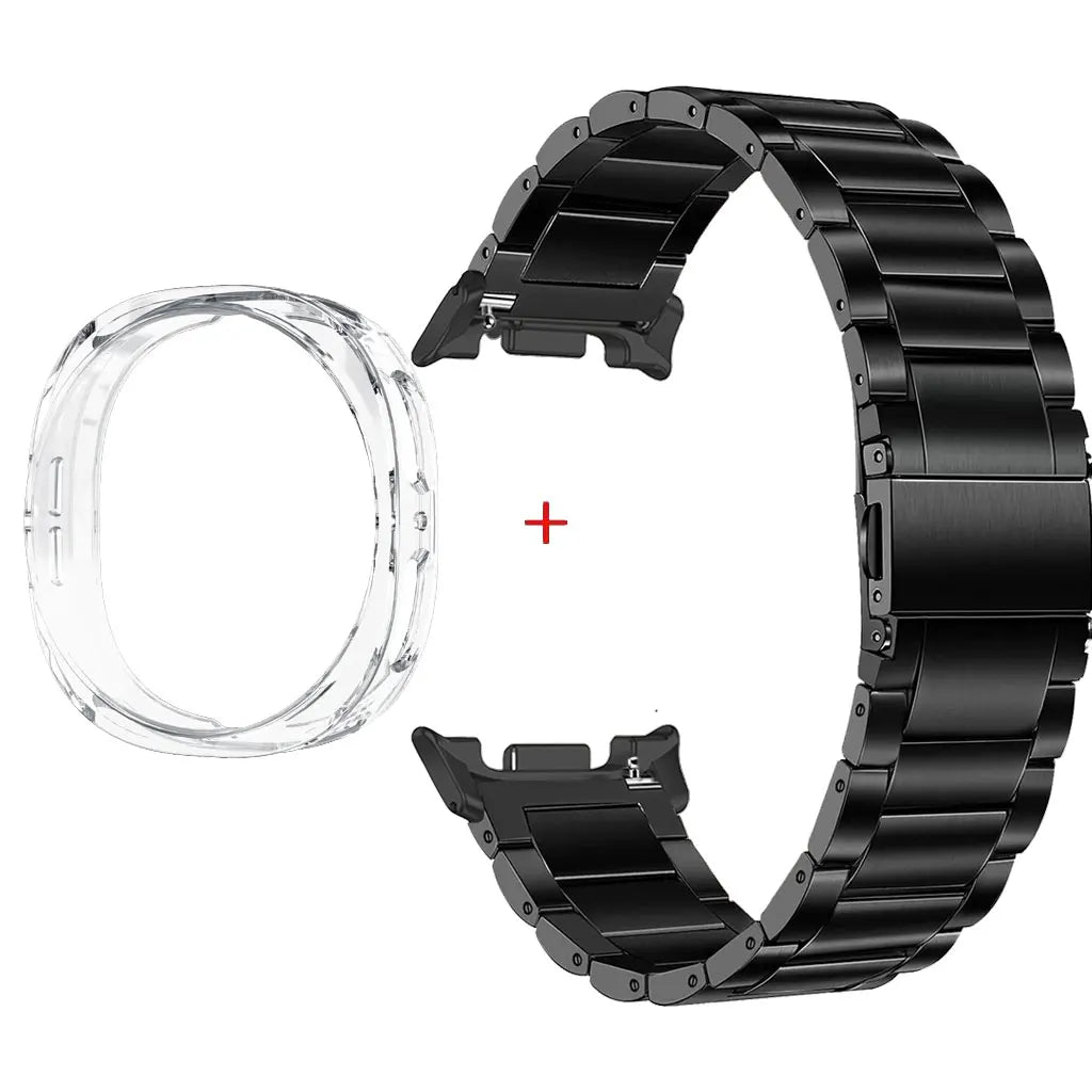 Stainless Steel Watch Band + Case for Samsung Galaxy Watch 8 40mm 44mm, Full Cover Metal Strap