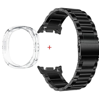 Stainless Steel Watch Band + Case for Samsung Galaxy Watch 8 40mm 44mm, Full Cover Metal Strap