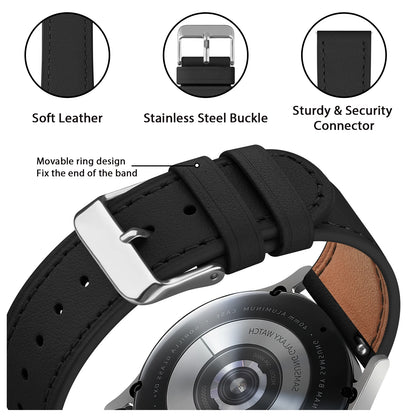 Bracelet en cuir 20mm pour Samsung Galaxy Watch FE 7 6 5 4 40mm 44mm/Watch 4 6 Classic 43 47mm/Active 2/5Pro 45mm/Watch 3 41mm