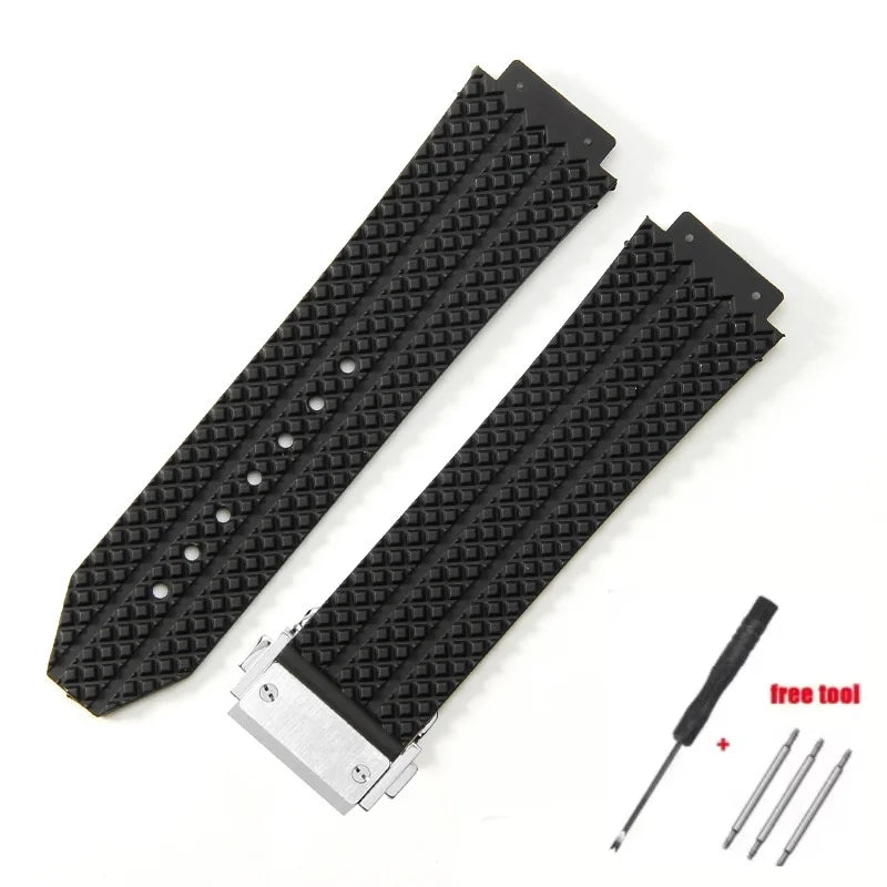 Replacement watch strap for Hublot Big Bang Classic Fusion Bracelet 24*17mm 26*19mm Soft Silicone Rubber Watch Strap