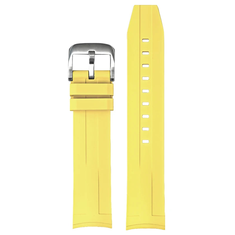 Bracelet de montre à extrémité incurvée en fluorocarbone FKM, 21mm, pour Tissot Seastar T120, en caoutchouc souple, résistant à la chaleur, pour hommes, Bracelet de plongée