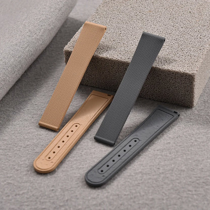 STAPELP suitable for Omega Swatch 20mm universal watch straps Black Blue FKM Rubber Quick Release Watch Band with Omega Folding Clasp