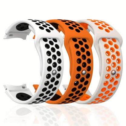 Sport-Uhrenarmband aus Silikon mit atmungsaktiven Löchern, zweifarbig, für Samsung Galaxy Watch 7/FE/6/5/4, atmungsaktives Sport-Design