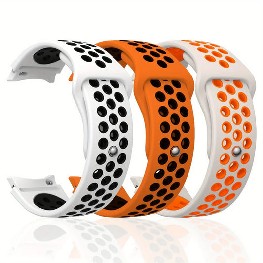 Cinturino per orologio sportivo in silicone con fori traspiranti, bicolore, per Samsung Galaxy Watch 7/FE/6/5/4, design sportivo traspirante