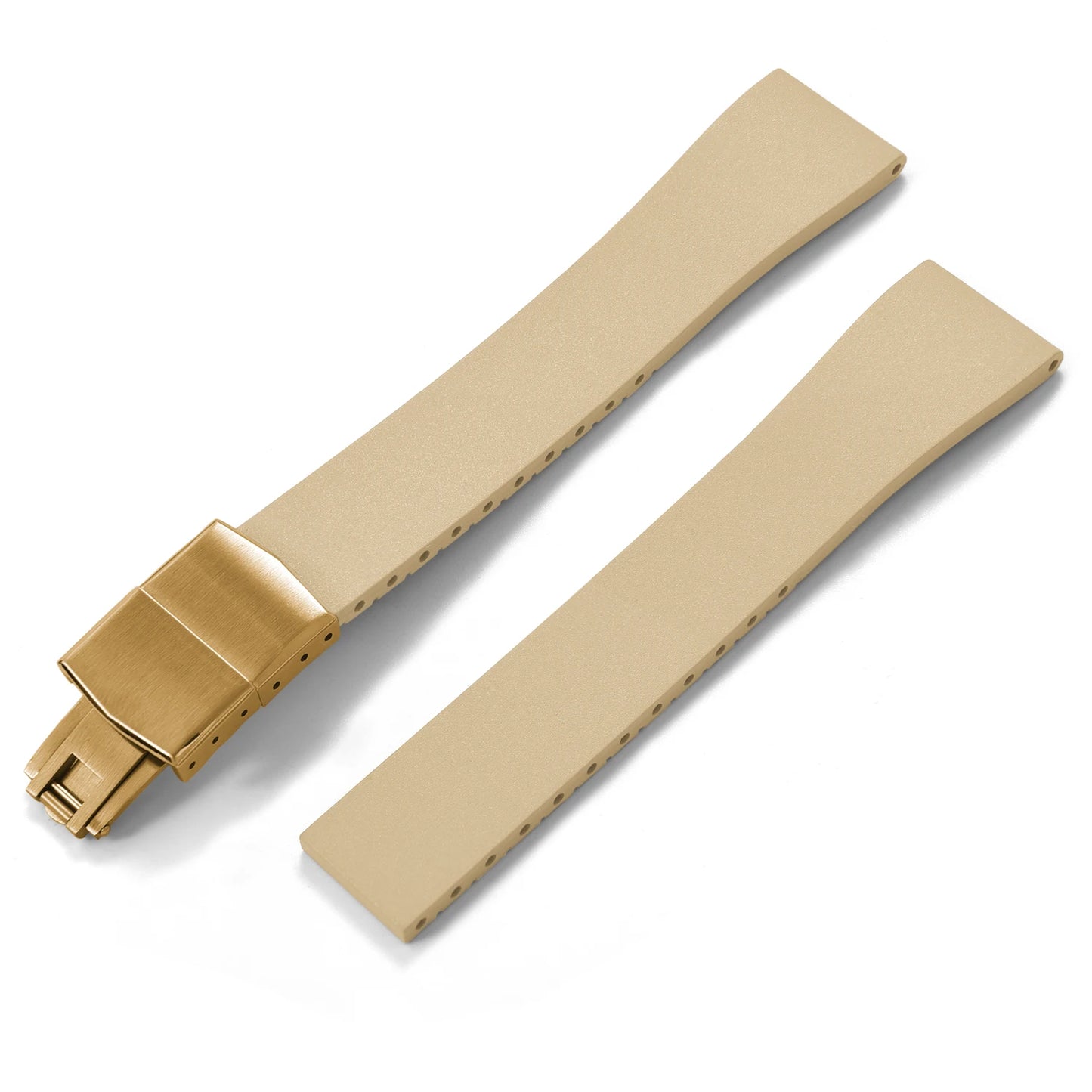 Nouveau bracelet de montre CTS FKM boucle en or papillon à dégagement rapide 16mm 18mm 19mm 20mm 21mm 22mm bracelets de montre en caoutchouc CTS pour couper à la taille