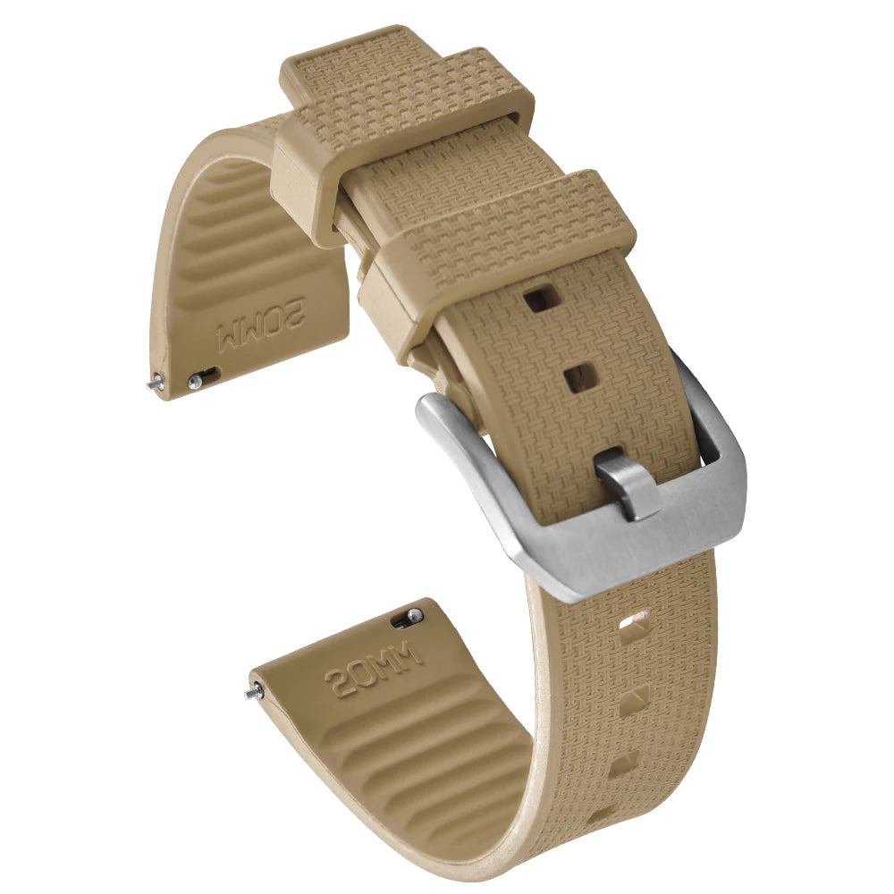 Cinturino per orologio in gomma FKM vulcanizzata di alta qualità, 20mm 22mm, a sgancio rapido, per uomo, sport, immersioni, accessori per cintura