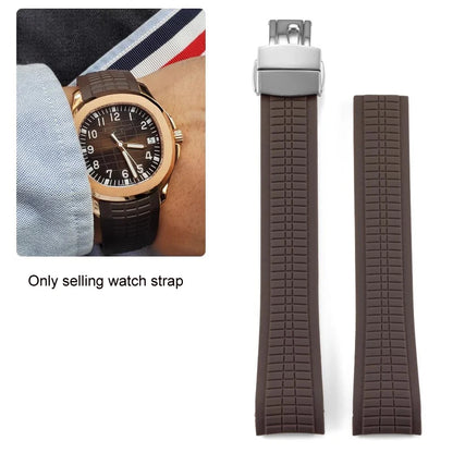 Bracelet de montre 21mm pour Patek - Caoutchouc Premium - Boucle Déployante