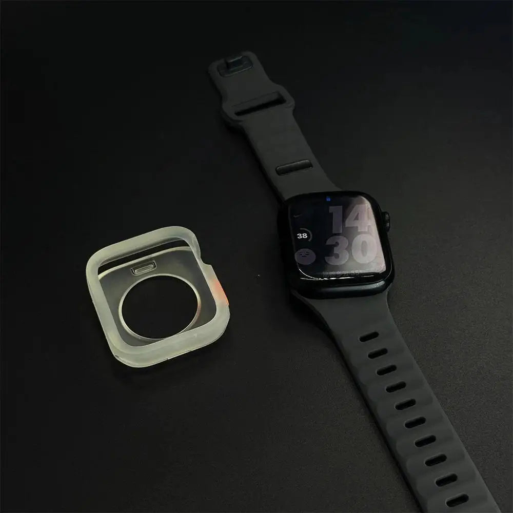 Silicone case + strap for Apple Watch Ultra 2 49mm 46mm 42mm 40mm 41mm 44mm 45mm for Apple Watch Series 11 10 9 8 7 6 5 4