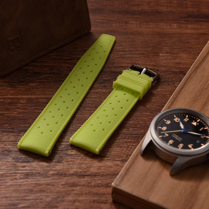 JUELONG – Bracciale fluorescente tropicale luminoso, design originale di fabbrica, 20 mm 22 mm, sgancio rapido, vestibilità perfetta, estremità piatta, braccialetto universale in gomma FKM