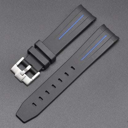 Curved End Rubber Strap for MoonSwatch, 20mm, for Men and Women, Waterproof Sport Watch Band