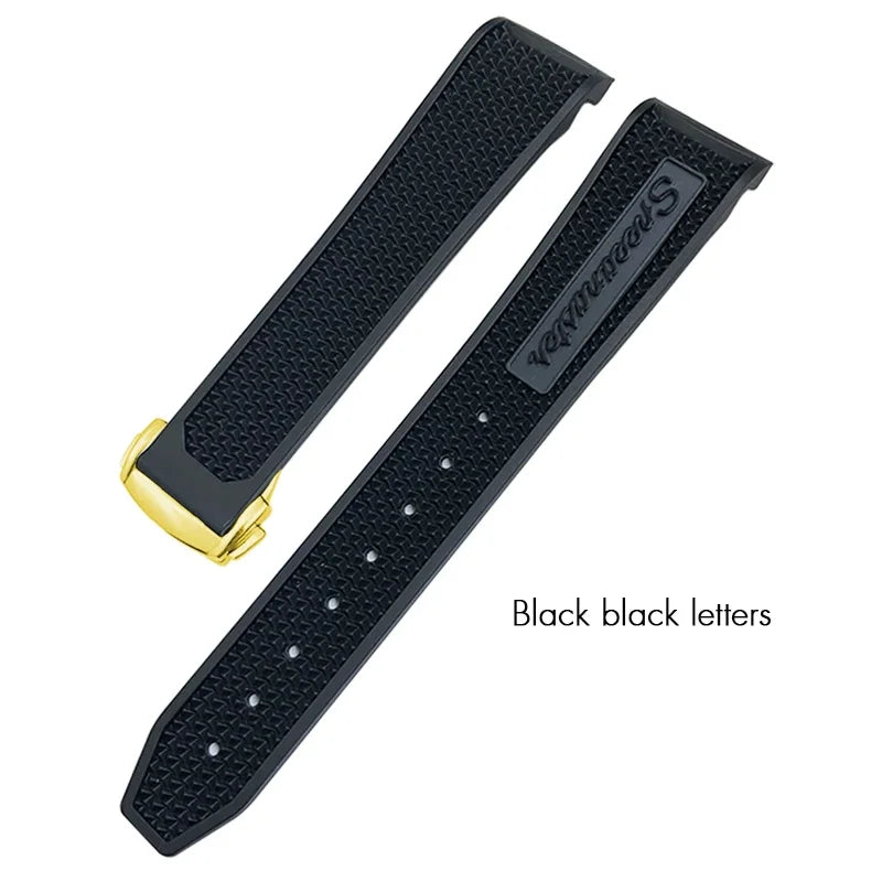 Bracelet de montre souple en caoutchouc et Silicone, 19mm 21mm 20mm, adapté à Omega Speedmaster 326, Seamaster 300, outils de Sport noirs