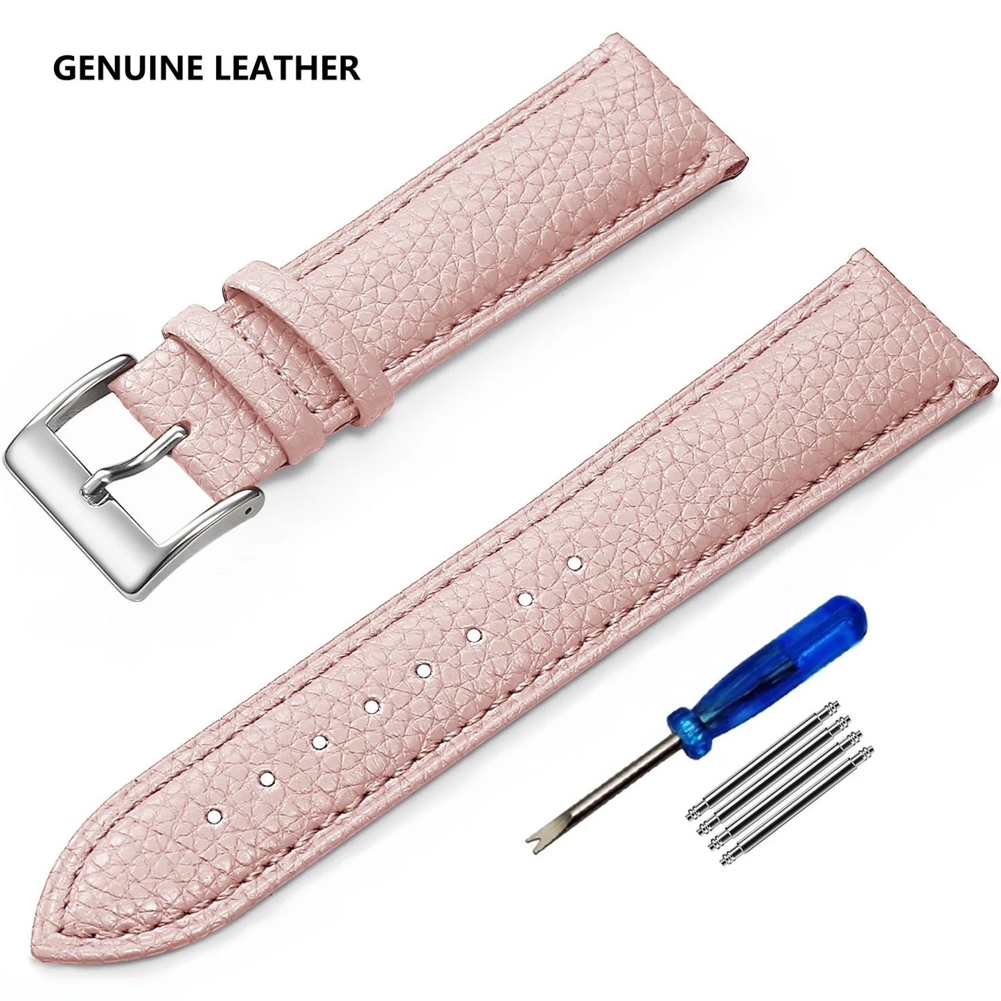 SAMCO Genuine Leather Watch Strap for Men and Women, 12mm, 14mm, 16mm, 18mm, 19mm, 20mm, 21mm, 22/24mm, High Quality Watch Strap, Watch Strap + Tool