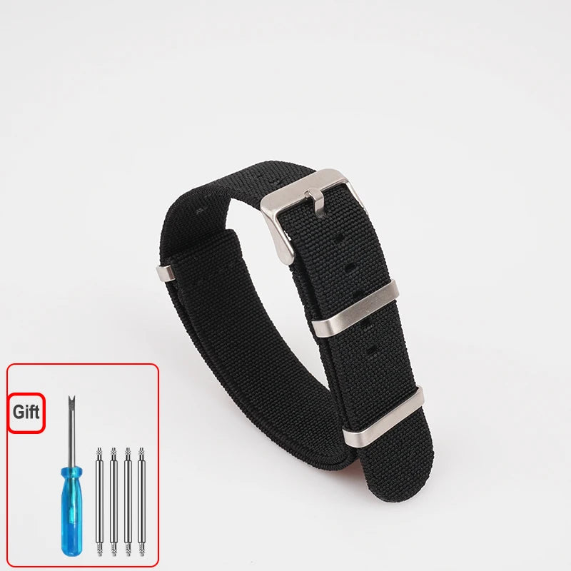 Cinturino per orologio NATO, paracadute in nylon elastico