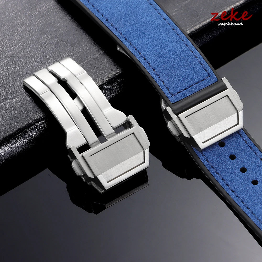 Hebilla de reloj desplegable sólida para Hublot, 20 mm 22 mm, plata, doble pulsador, cierre de seguridad mate, correas de acero inoxidable, accesorios de cierre