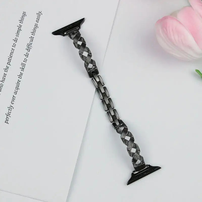 Elegant stainless steel strap for Apple Watch, compatible with sizes 41/40/38/42/44/45/46/49 mm, for iWatch S11 10 9 8 7 6 5