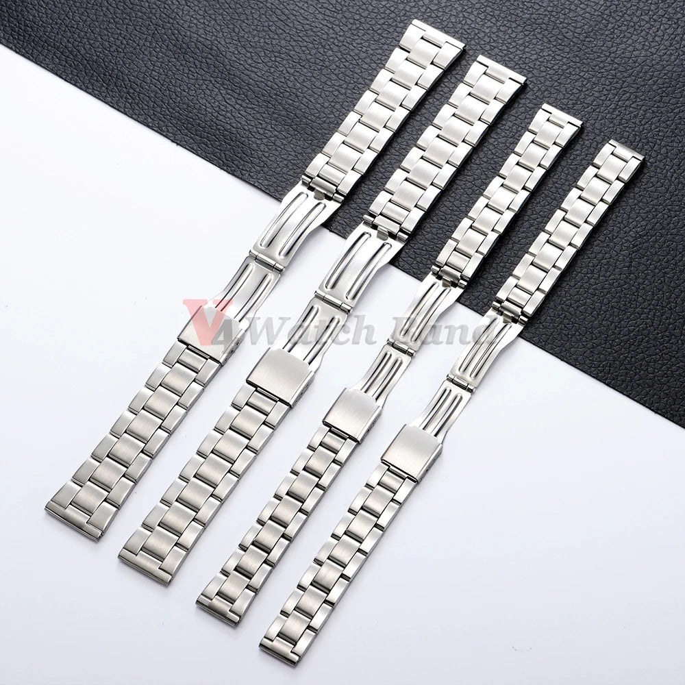 Bracciale universale in metallo, 14mm, 16mm, 18mm, 20mm, 22mm, cinturino per orologio in acciaio per Seiko, Omega, fibbia deployante, accessori da uomo