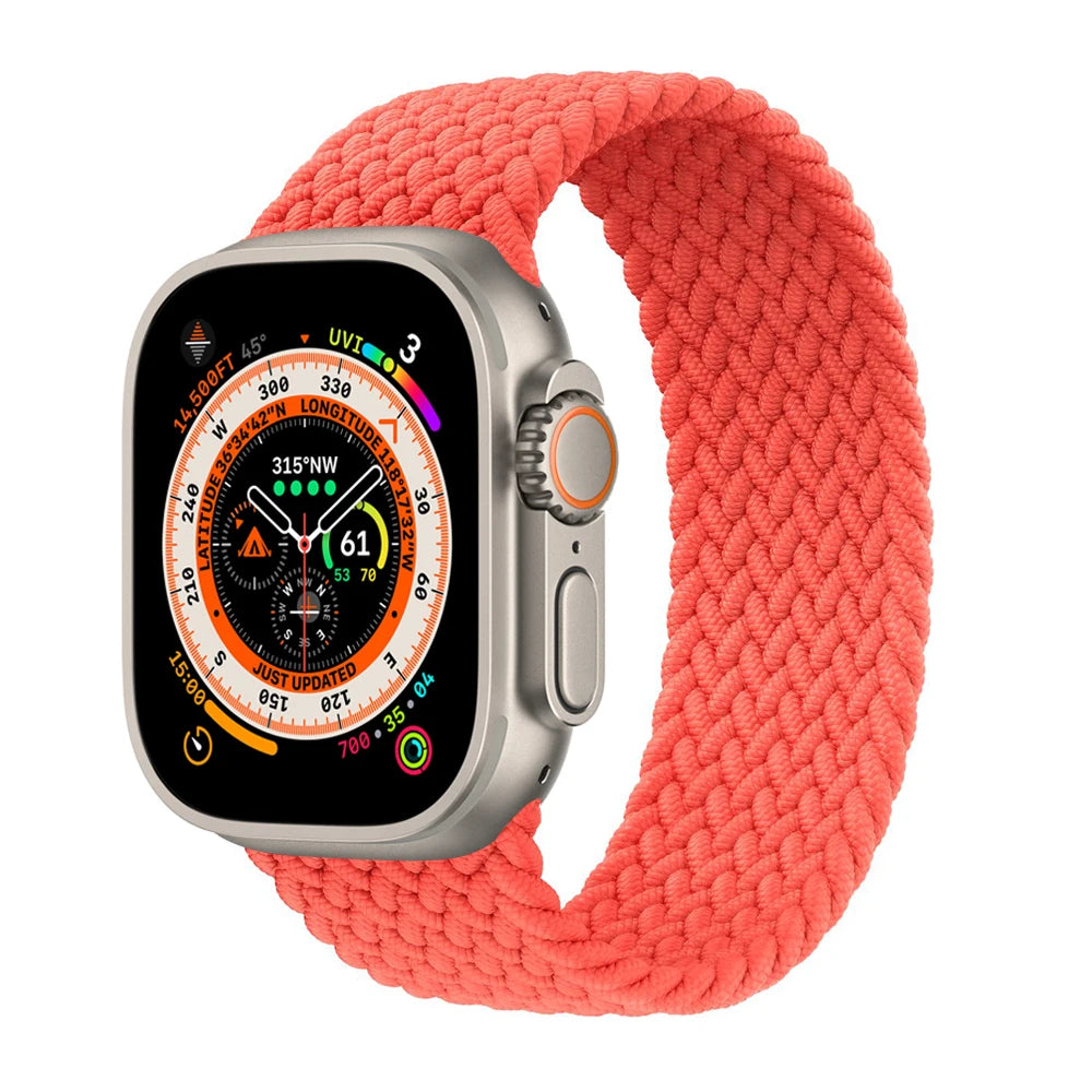 Bracelet tressé Solo Loop pour Apple Watch, 46mm 44mm 40mm 45mm 41mm 42mm, Correa, iWatch Series 11 10 9 SE 8 7 6 5 4 3