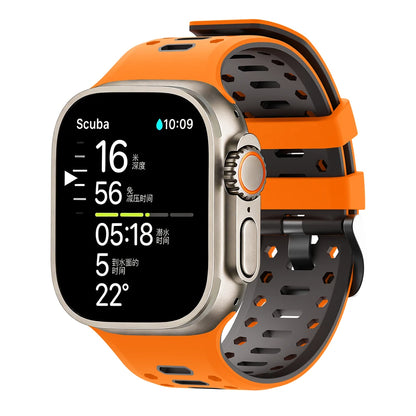 Cinturino sportivo in silicone traspirante per Apple Watch Ultra 2 3, bracciale iWatch da uomo, 49 mm, serie 11 10 46 mm/9 8 7 SE 6 5 44 mm/45 mm