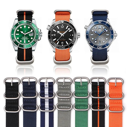 Bracelet en Nylon Noir de Haute Qualité pour Homme, Accessoire de Plongée à Rayures Militaires, pour Montre DW SeATM, 20mm 22mm