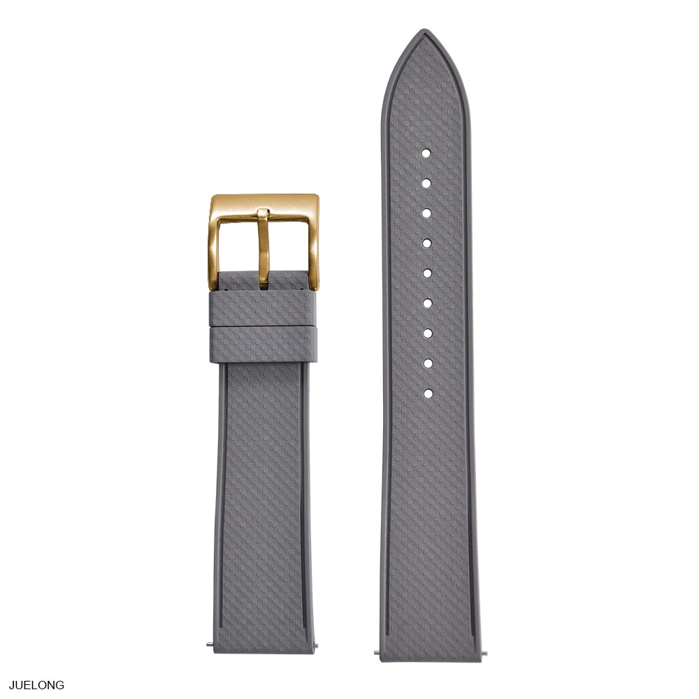 Cinturino per orologio in gomma FKM di alta qualità 20 mm 22 mm, cinturino a sgancio rapido con motivo a mosaico, cinturino morbido impermeabile per immersione