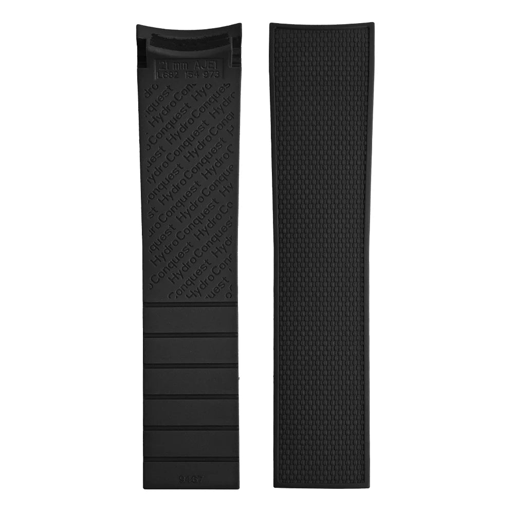 FKM Fluoro Rubber Watch Strap, 21mm, Premium Quality, for Longines Hydroconquest L3.781 782 742 Conquest L3, Sport Dive Watch Band