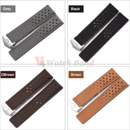 20mm 22mm 24mm Bracelet de montre en peau de vache pour Tag Heuer Carrera Monaco série Bracelet remplacer pour Bracelet de montre intelligente universel