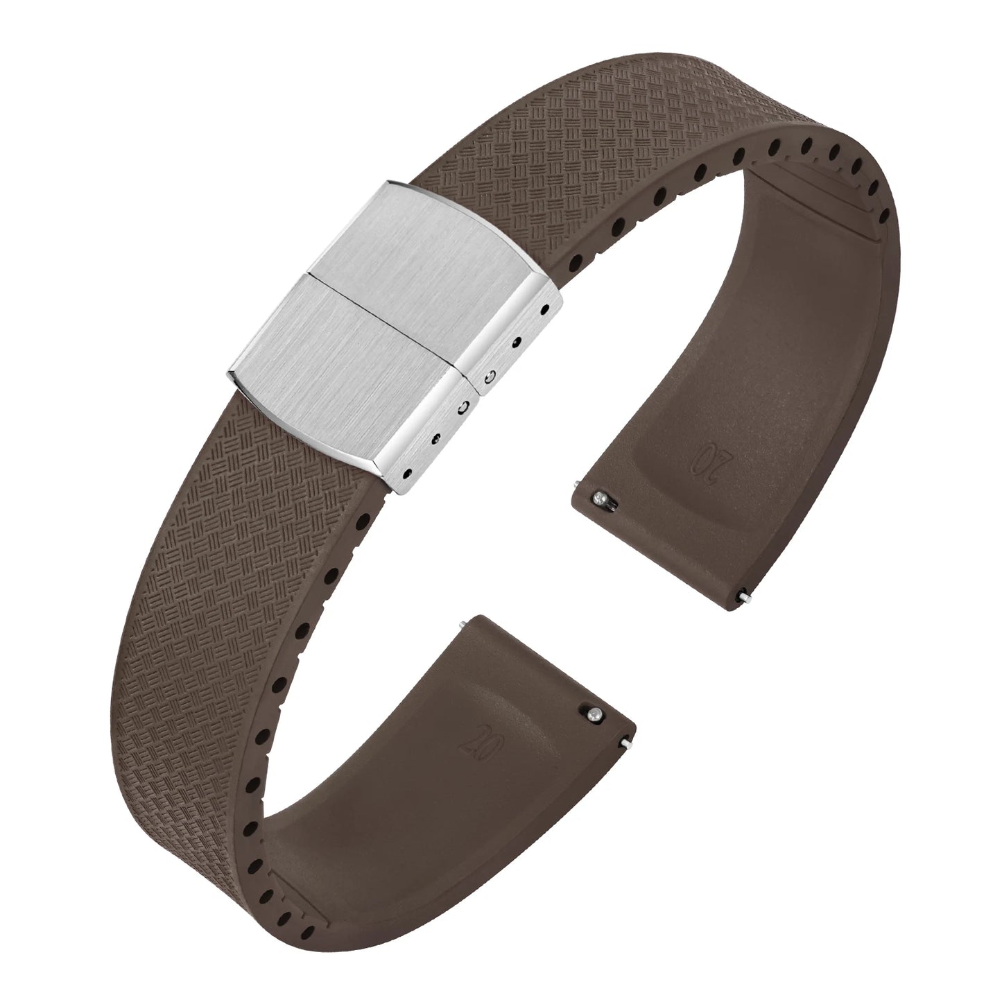Nouveau Bracelet de montre CTS FKM Bracelet en caoutchouc fluoré 18 19 20 22 21mm fermoir pliant à dégagement rapide coupe sur la taille Bracelet de remplacement réglable