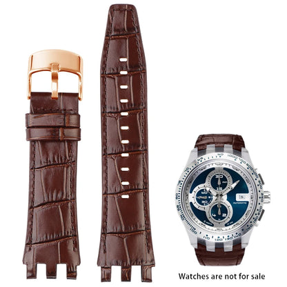 Bracelet de montre en cuir de vache, 22mm, noir, marron, bleu, blanc, avec outils, pour Swatch SVGK407 SVGK406 SVGK409 SVGK403