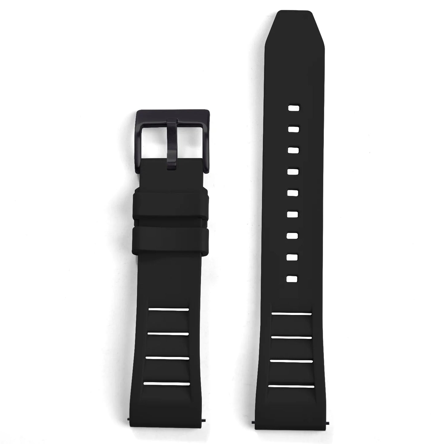 Bracelet de montre en caoutchouc FKM 20mm 22mm, souple, étanche, pour Huawei, Samsung, Seiko, Omega, avec attache rapide