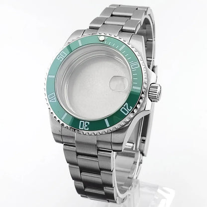    40.5mm sous-montre verre saphir boîtier en métal ajustement NH35/36/38 mouvement ajustement 28.5mm cadran pièces de montre accessoires boîte de montre bande