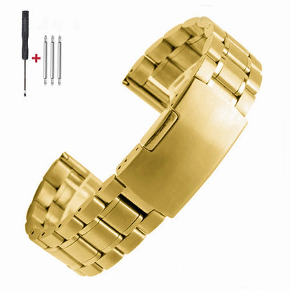 16mm 18mm 20mm 22mm 24mm extrémité droite incurvée Bracelet de montre en acier inoxydable argent or noir métal fermoir pliant Bracelet avec outil