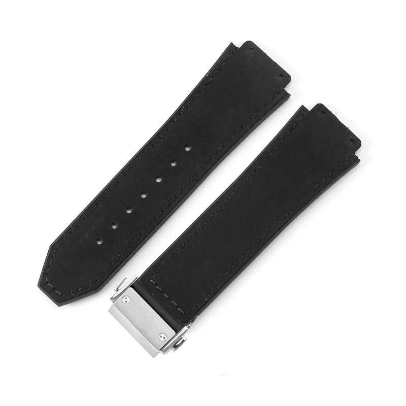 For Hublot BIGBANG Classic Fusion Leather Silicone Rubber Suede Watch Strap Dedicated Interface Lug System Band 26*19mm Bracelet