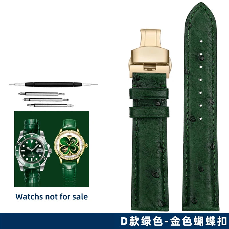Green butterfly watch strap, 12mm, 14mm, 16mm, 18mm, 20mm, 22mm, high quality, casual, business, watch strap, watch accessories