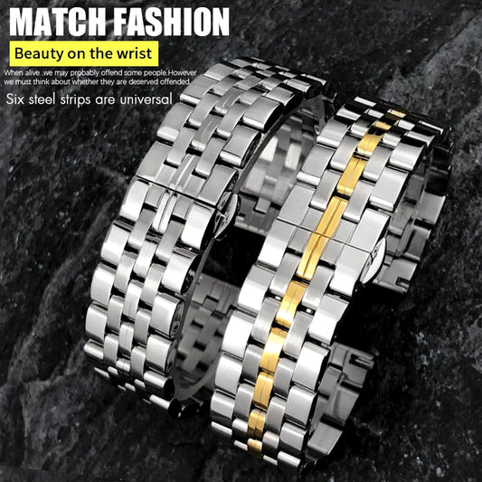 Correas de reloj de acero inoxidable macizo con extremos curvos de 20 mm, 21 mm, 22 mm, 23 mm, 24 mm, con herramientas de instalación