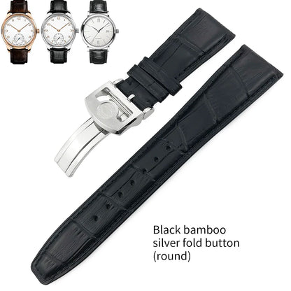 Bracelet de montre en cuir véritable pour hommes, 20mm, 21mm, 22mm, pour IWC, portugais, pilote, marron, noir, bleu