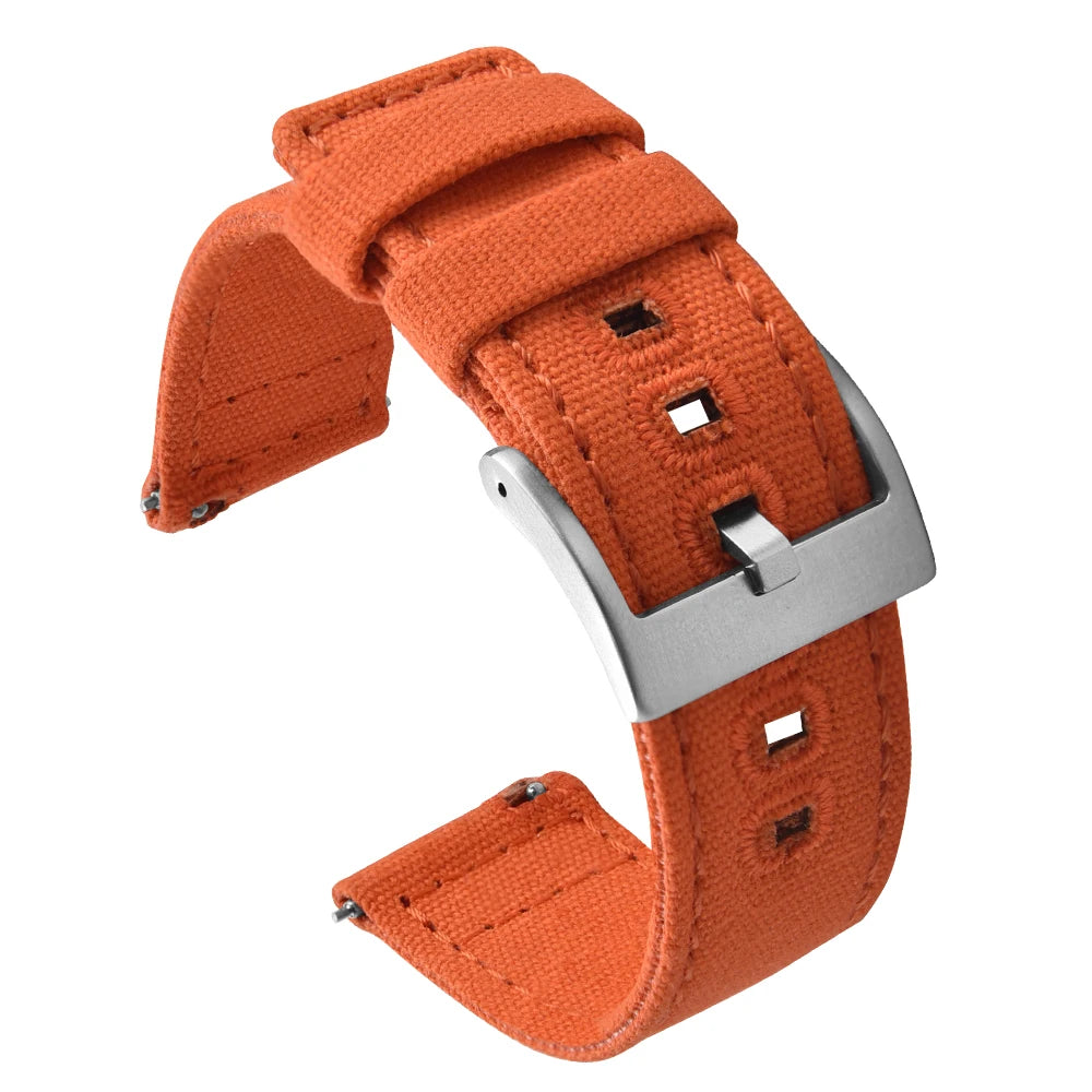 Universal Nylon Watch Strap, 20mm 22mm Quick Release Durable Retro Canvas Sport Belt for Omega Seiko Cartier