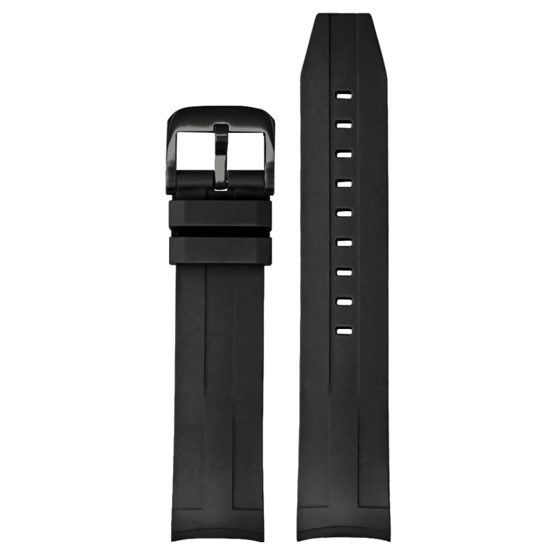 Bracelet de montre à extrémité incurvée en fluorocarbone FKM, 21mm, pour Tissot Seastar T120, en caoutchouc souple, résistant à la chaleur, pour hommes, Bracelet de plongée
