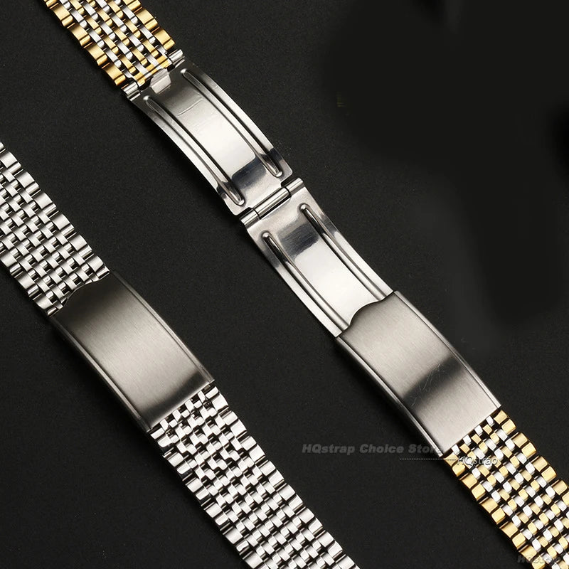 Bracelet de montre en acier inoxydable, 20mm 19mm 18mm, pour Omega Seamaster Speedmaster, extrémité incurvée, en métal, Bracelet de remplacement professionnel