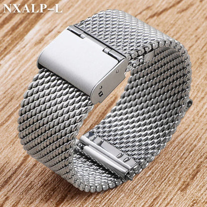 Bracelet de montre en acier inoxydable, boucle en maille milanaise 1.0, 18mm 20mm 22mm 24mm, Bracelet de 3mm d'épaisseur pour DW pour Omega