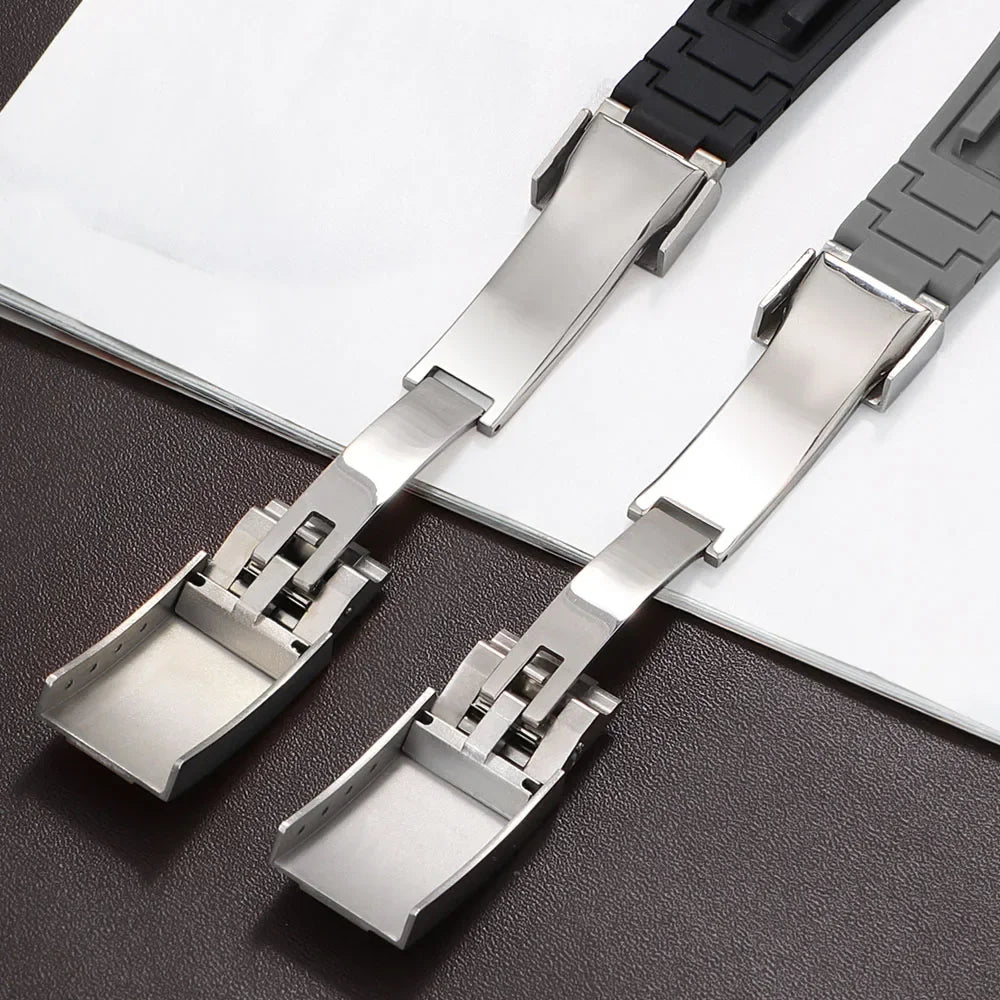 20mm Rubber Watch Strap for Rolex, Water Ghost Bracelet, Oysterflex, Curved End Silicone Watch Strap, Men's Sport Belt