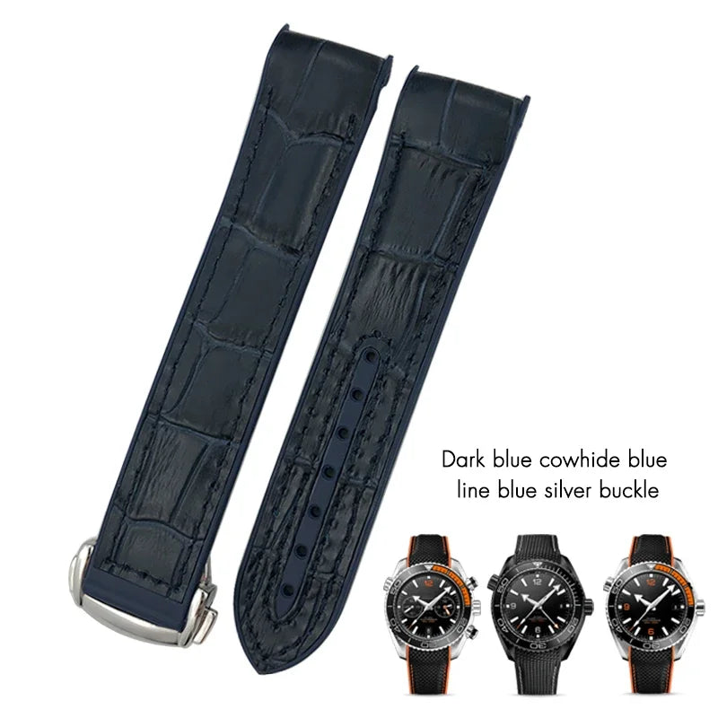 Cinturino per orologio in gomma silicone e nylon, 19mm 20mm 21mm 22mm, adatto per Longines HUAWEI GT2 Samsung MIDO Seiko SKX, cinturino per orologio sportivo