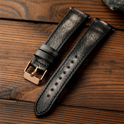 Bracciale fatto a mano in pelle bovina di prima qualità, 18 19 20 22MM, cinturino morbido in pelle spazzolata, cinturino per orologio a sgancio rapido S/M in stile retrò