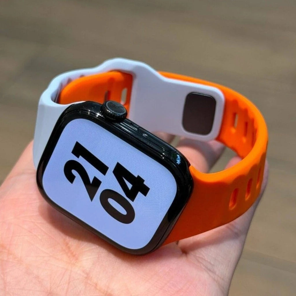 Tiltable Silicone Band for Apple Watch Ultra 3 49mm 40mm 41mm 44mm 45mm 46mm, Irregular Strap for iWatch Series 11 10 9 8 7 6 5 SE