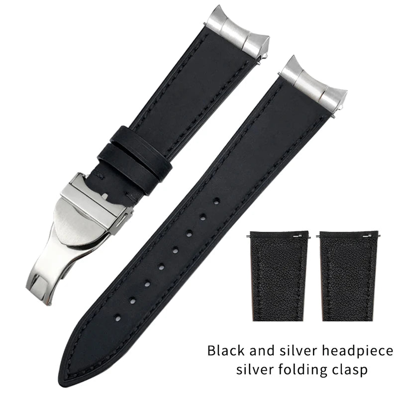 Genuine Leather Watch Strap Quick Release 22mm 20mm Cowhide Folding Buckle Watch Band for Tudor Black Bay 58 Strap