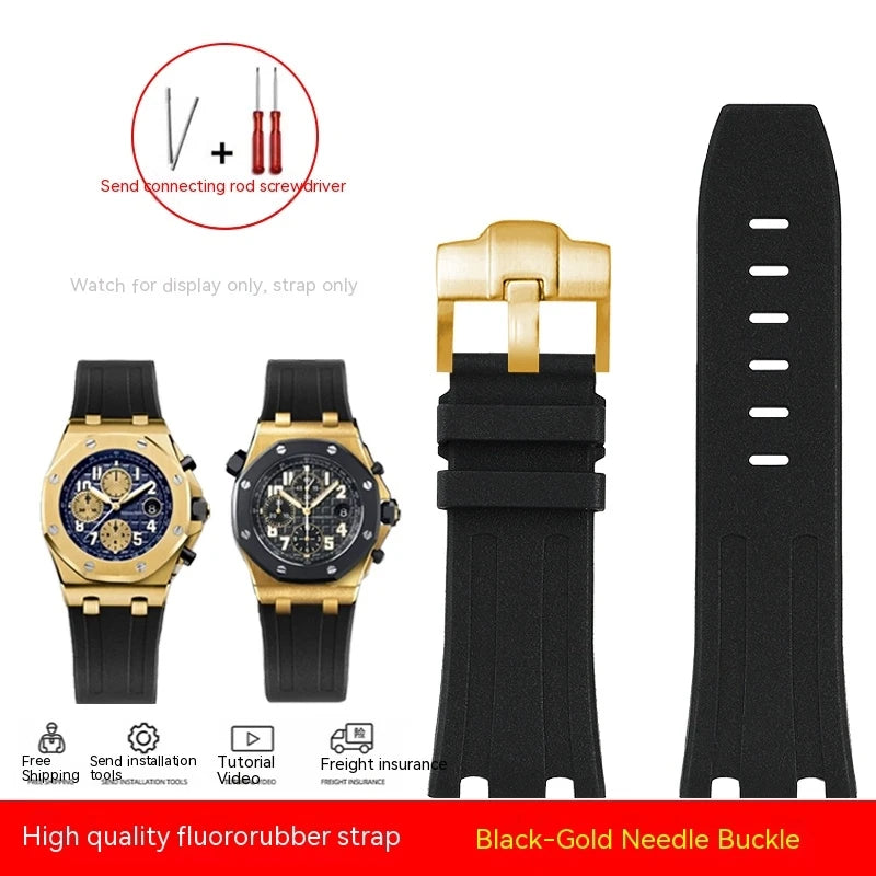 Cinturino per orologio da uomo in gomma, Audemars P Royal Oak Offshore, 42mm, 28mm, 15703, 15710, 26470, 28mm, con attrezzi
