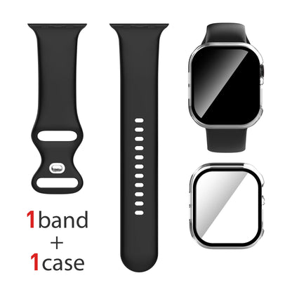 Lot de 2, pour Apple Watch : Étui + Bracelet + Protection d'écran compatible S1-S11/SE 38/40/41/Series 10-11 42mm/42/44/45/46/49mm